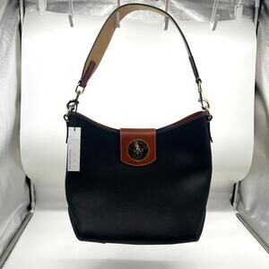 Dooney & Bourke Turnlock Leather Large Sac Women Handbags Black